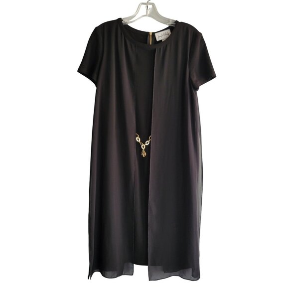 Joseph Ribkoff Black Dress Size 10 - Picture 4 of 9